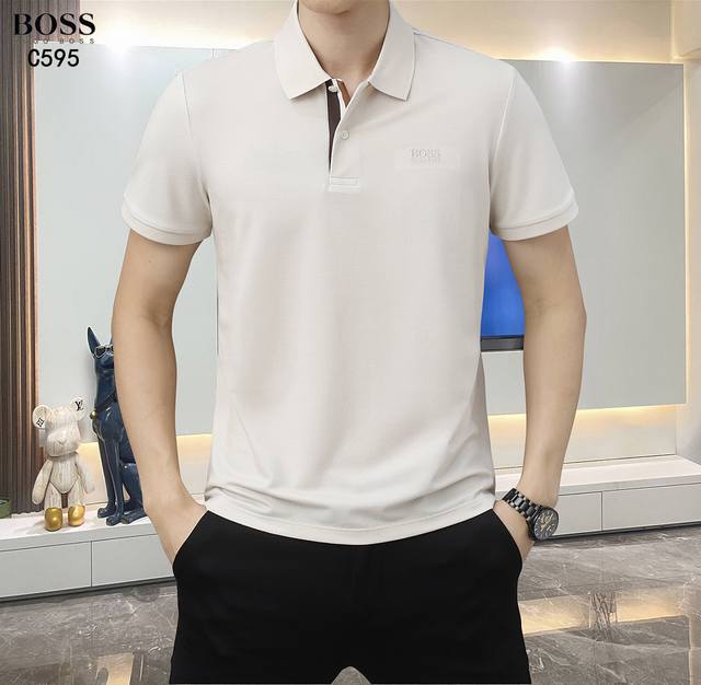 Boss-25Ss new spring and summer short-sleeved lapel T-shirt Polo, the highest ve