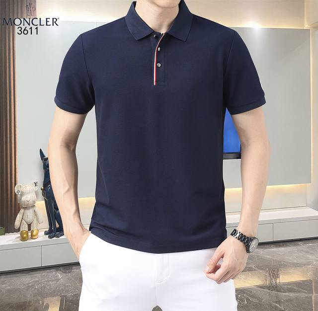 Moncler-25Ss new spring and summer short-sleeved lapel T-shirt Polo, the highest