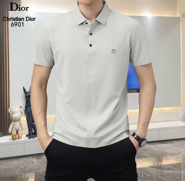 Dior-25Ss new spring and summer short-sleeved lapel T-shirt Polo, the highest ve
