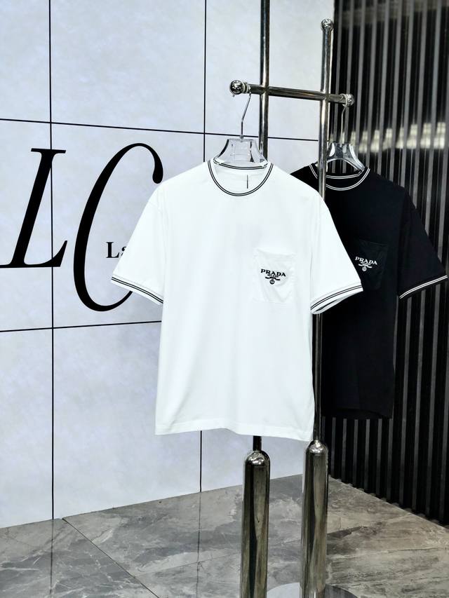 Prada 2025 Spring and Summer New Releases, Latest Short-sleeved Round Neck T-shi