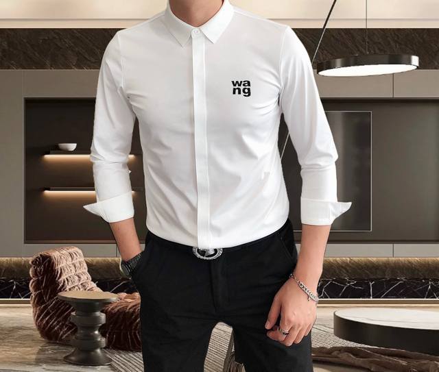 Wang Alexander Wang 2025 Spring Men's Fashion Business Casual Long-sleeved Shirt