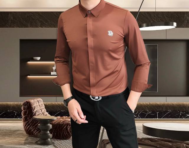 Dior 2025 Spring Men's Fashion Business Casual Long-sleeved Shirt, Hong Kong For