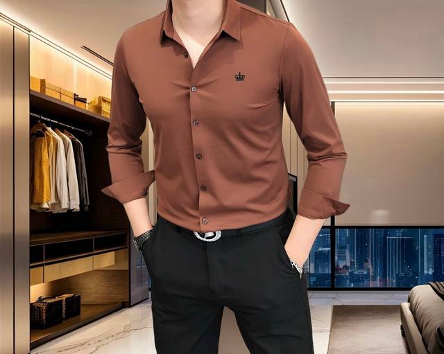 D&G Dolce & Gabbana 2025 Spring Men's Fashion Business Casual Long-sleeved Shirt