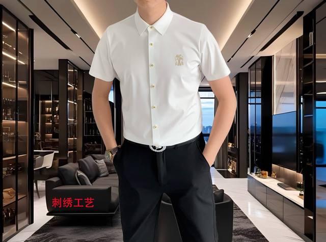 Bc 2025 Spring and Summer Men's Shirt Fashion Casual Short Sleeve Shirt, Hong Ko