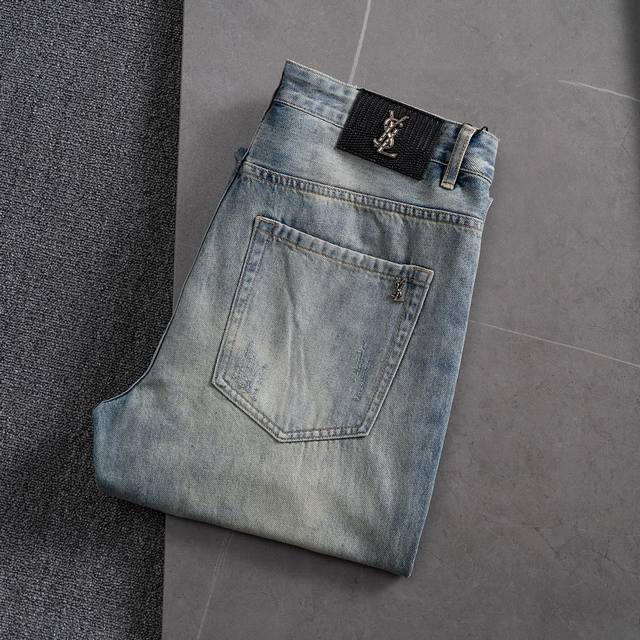 Saint Laurent wide-leg straight-leg super soft jeans are now available for sale.