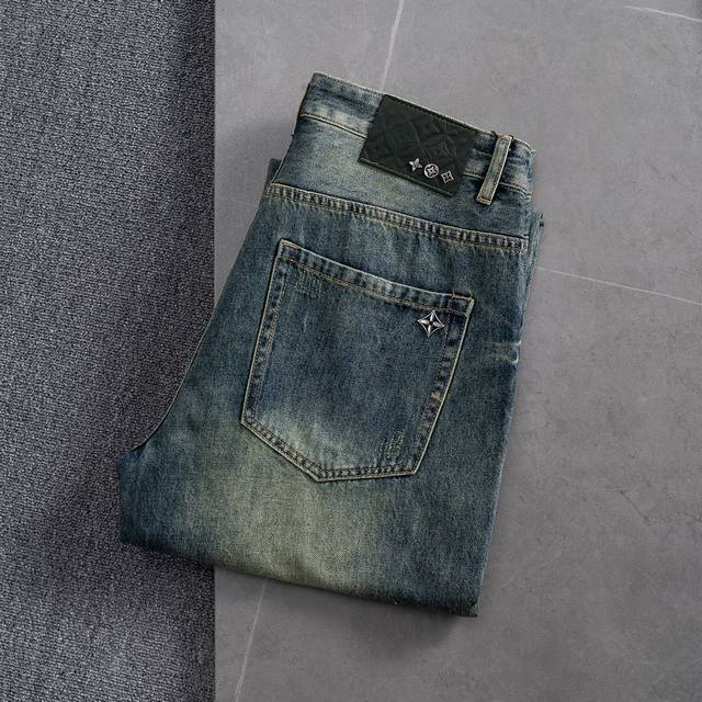 Lv Louis Vuitton wide-leg straight super soft jeans new seasons are now availabl