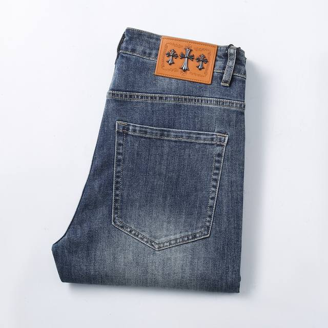 Chrome Hearts straight super soft jeans new seasons are now available, high-qual