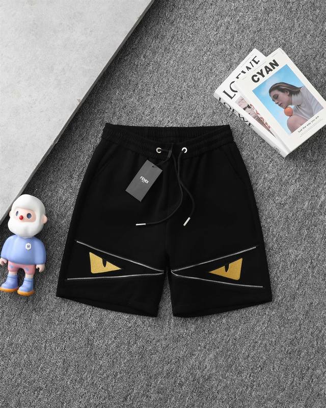 Fendi Fendi Monster Eyes Zipper Shorts Unisex - The fabric is 380g pure cotton f