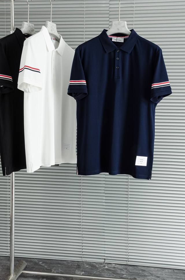 New# Tb 2025 Men's Business Casual Solid Color Lapel Short Sleeve Polo Shirt#Cus