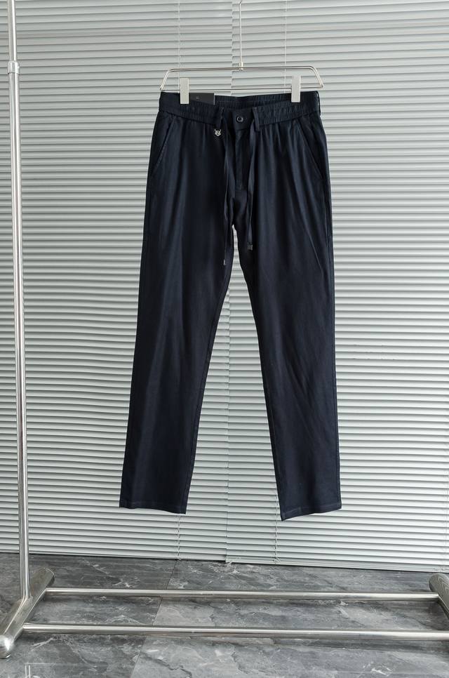 New# Zegn* Z's 2025Ss linen blended elastic waist casual trousers# are made of 5
