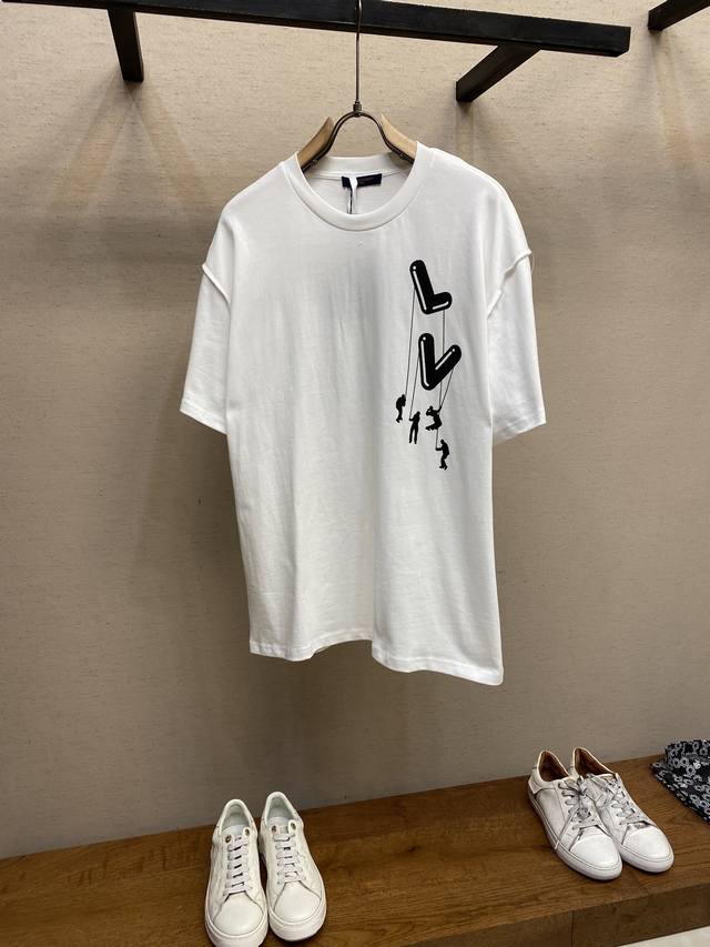 P1701V Paratrooper character letter print T-shirt 40S 2 smooth cotton strand pla