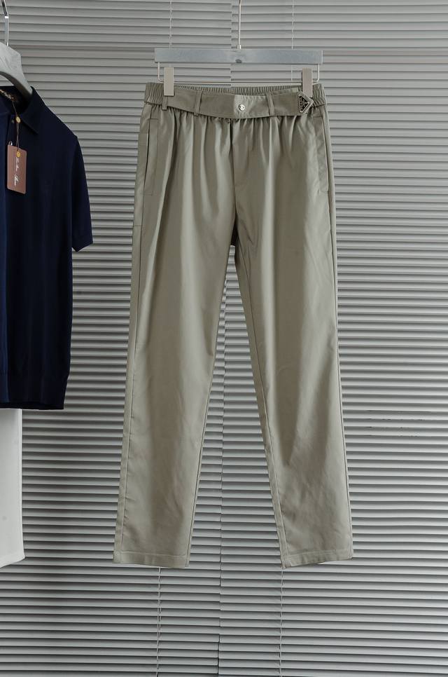 New# Prada 2025Ss latest lightweight cotton casual pants for spring and summer#