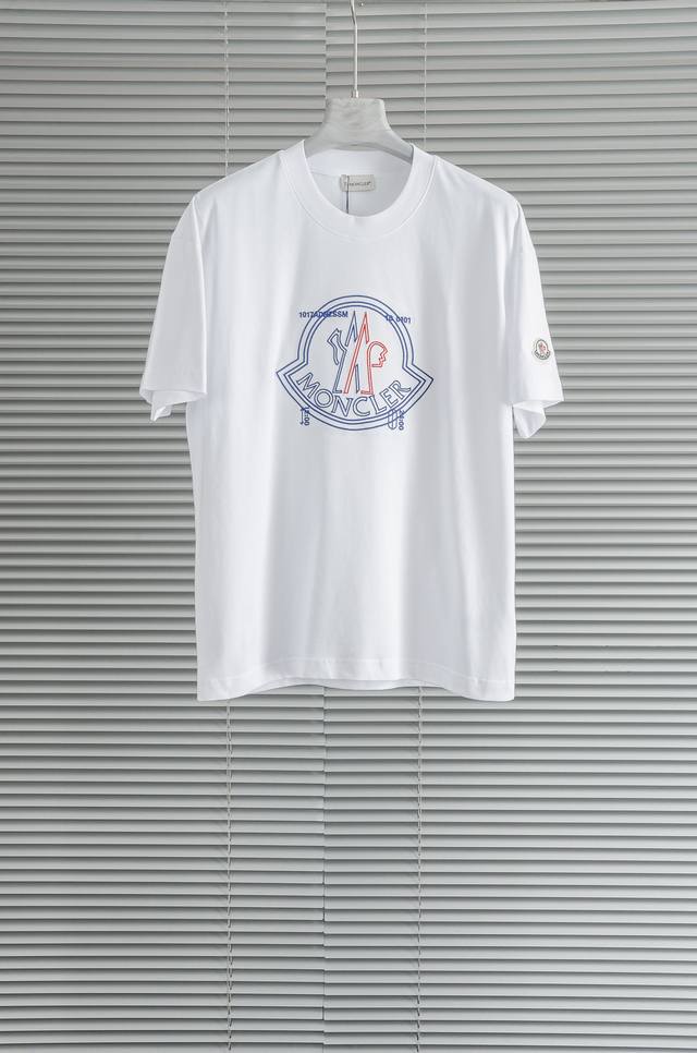New# Moncler 2025Ss Spring/Summer Round Neck Short Sleeve# The top elements are