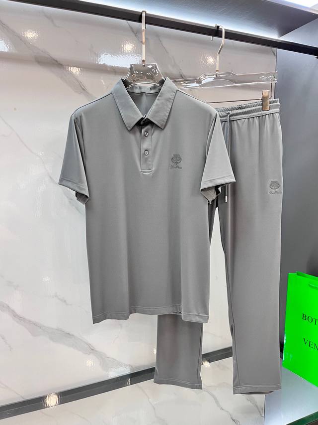 Lp Spring and summer new suits Men's lapel Polo shirt short sleeves Counter simu