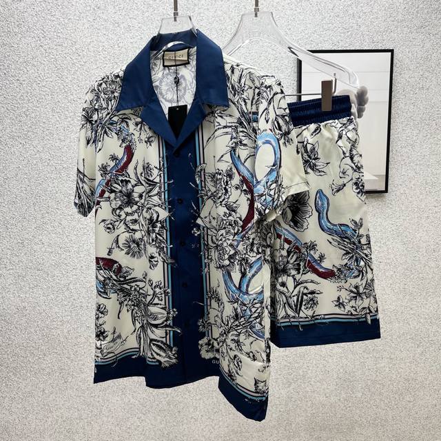 Gujia, new suit, made of top-grade original ice silk fabric, digital printing te