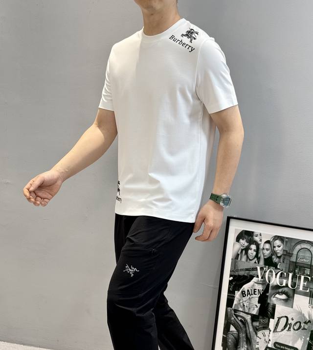 Clothes - . Pants - . Bbr*BURBO-LI 25S Spring and Summer Classic Round Neck T-sh