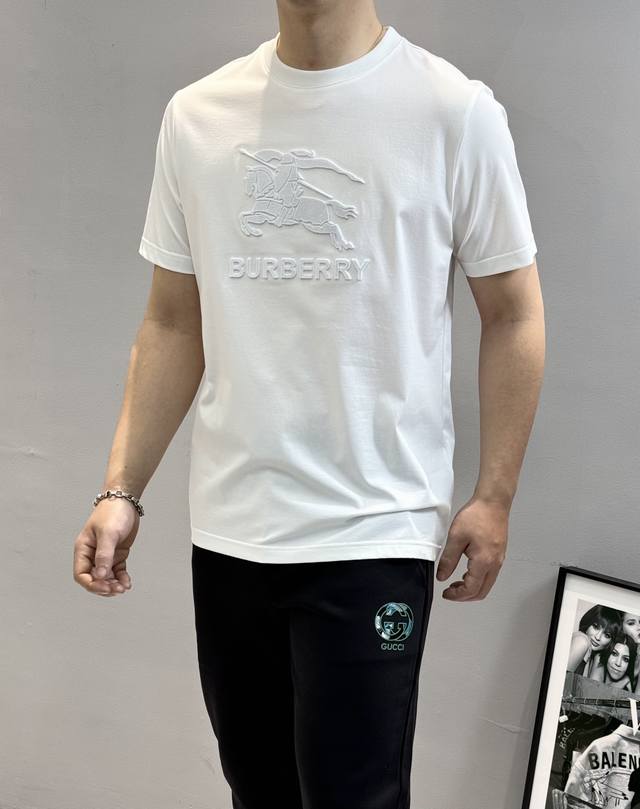 Bbr*BURBO-LI 2025S new short-sleeved T-shirt, heavy three-dimensional toothbrush