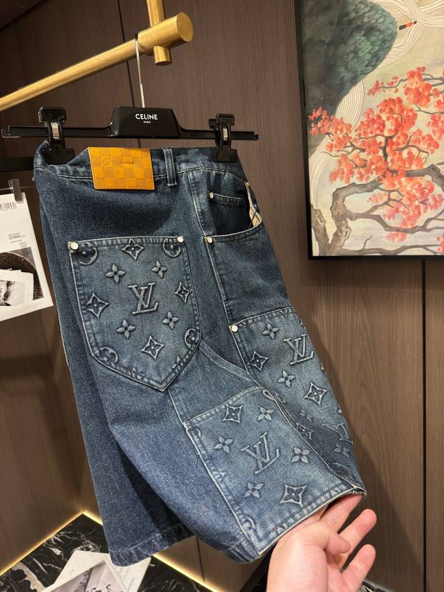Lv25S Summer Men's Casual Denim Shorts Shorts...Size S-Xl