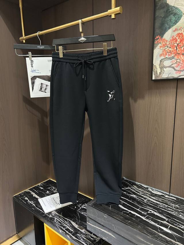 Lv2025 new men's casual versatile sweatpants with cuffs. Casual pants. Terry cot