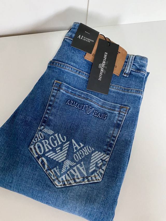 Ea Amani 25Ss new spring and summer jeans, small straight version, soft and comf