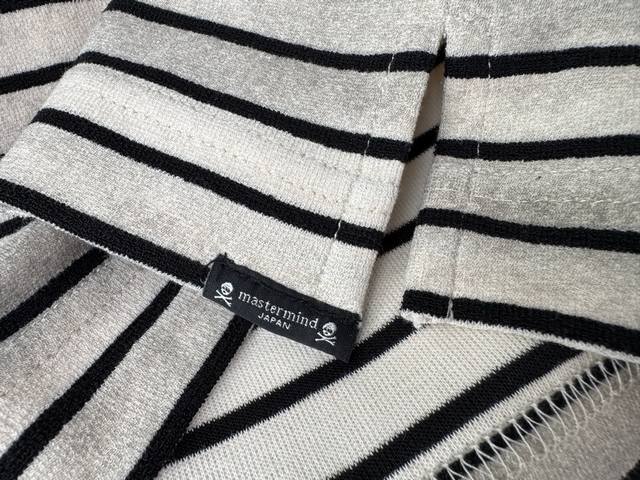 Master Mind Mmj new striped loose round neck short sleeve towel striped fabric s