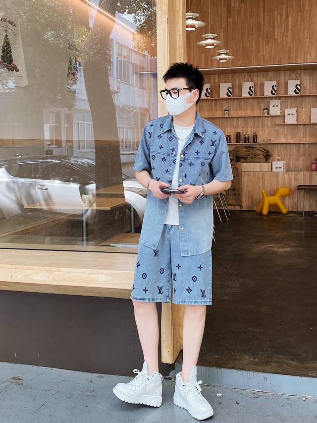 V home new denim suit size: M-3Xl