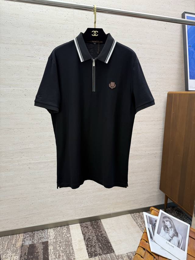 Lp.25S New Spring and Summer Business Casual Half-zip Lapel Short-sleeved Polo L
