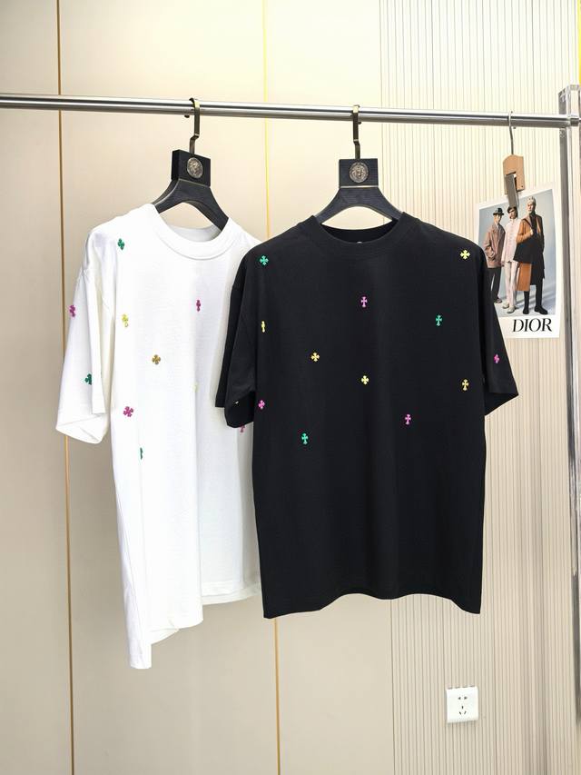 Chrome Hearts 2530 Spring and Summer New Fashion Round Neck Short Sleeve High-en