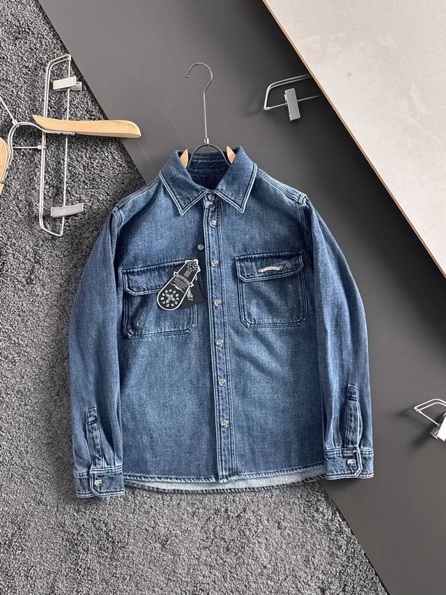 Crocker's latest heavy-duty Sanskrit cross button denim shirt, a trendy heavy-du