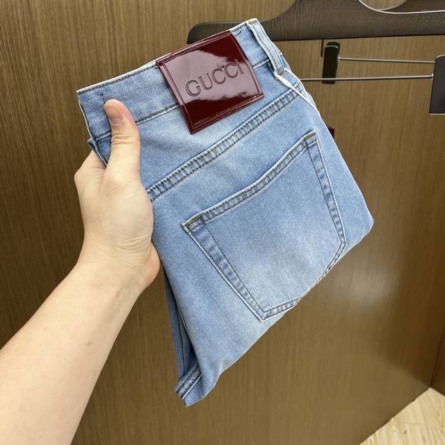 New Guc Ss spring and summer new super soft washed jeans, super handsome upper b