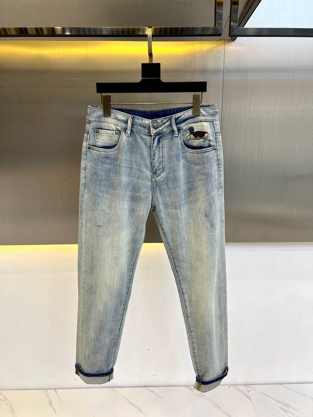 Burberry, 2025S spring and summer new washed fabric jeans, men's brand classic l