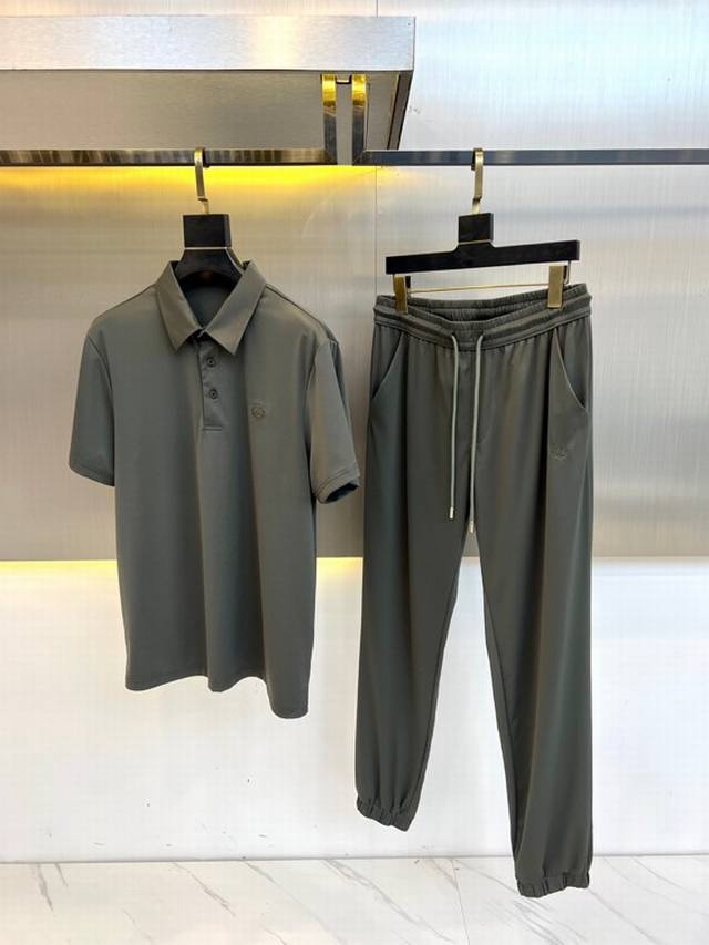 Loro Piana, 25Ss new spring and summer suit Polo short sleeve + sweatpants are m