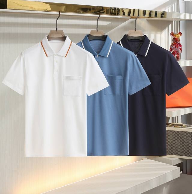 H's 2025 spring and summer new official website! Men's T-shirt classic lapel che