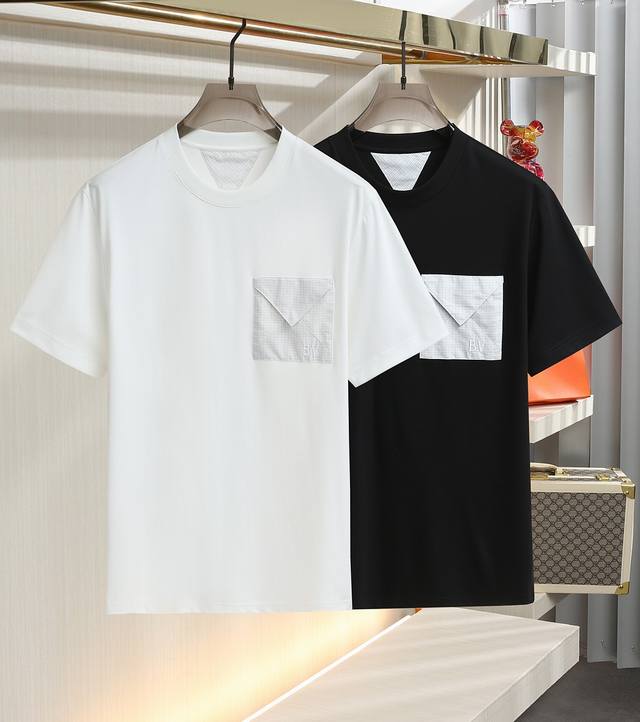 2025Ss Bv Spring and Summer new classic versatile round neck short-sleeved T-shi
