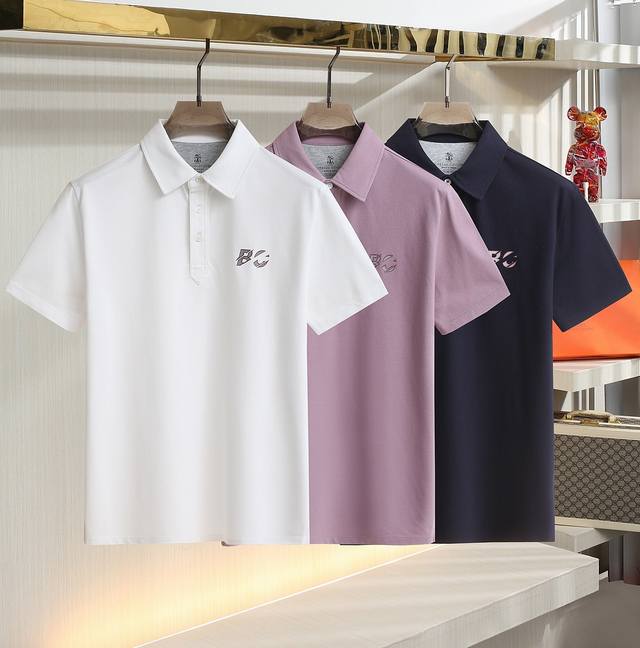 2025Ss new summer lapel Polo shirt Bru**Llo Cuci**Lli men's short sleeve! Bc's m