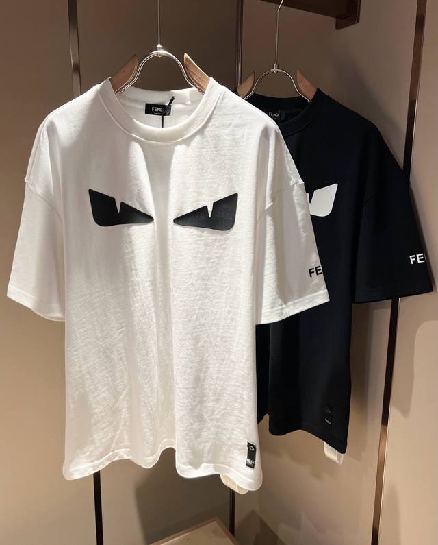 Fen*I Fendi 2025 autumn new Fd family Ff unisex short-sleeved T-shirt, unisex an