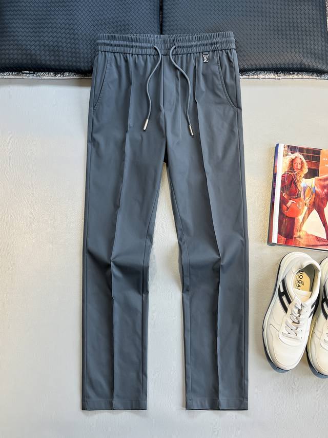 Pra25Ss Spring and Summer new thin twill cotton metal pendant casual pants, men'