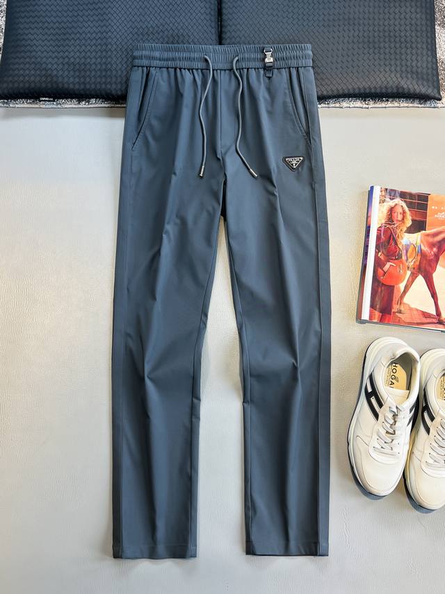 Pra25Ss new spring and summer fine-spun light cotton drawstring casual pants, me