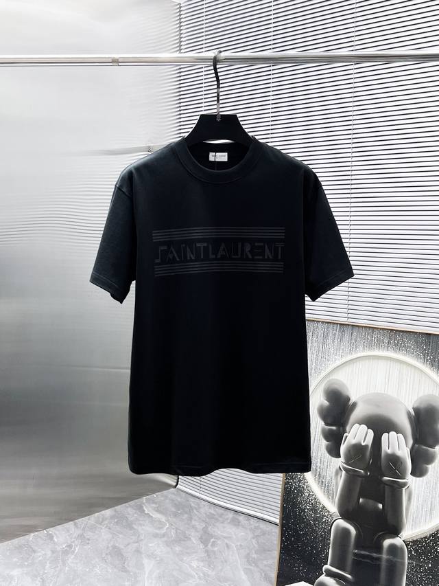 Saint Laurent 2025Ss new short-sleeved T-shirt, loose-fitting round neck T-shirt