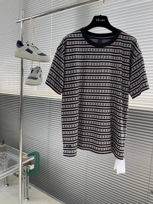 Ch Chrome Hearts 25Ss Yarn-dyed Full Print Tee Yarn-dyed fabric has a high minim
