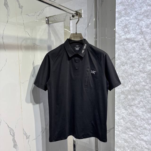 Arc Spring and Summer New Lapel Short Sleeve Color: Black, Gray Size: M~3Xl