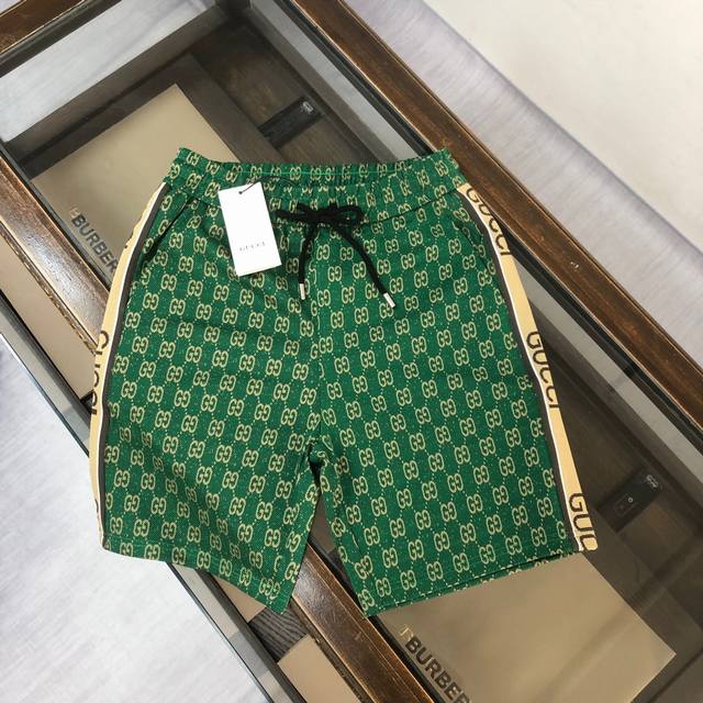 Cgucci 2025 master-level design classic iconic Logo shorts! Jacquard webbing sti