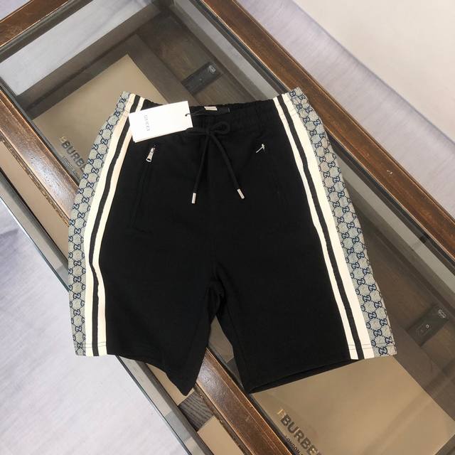Cgucci 2025 master-level design classic iconic Logo shorts! Jacquard webbing sti