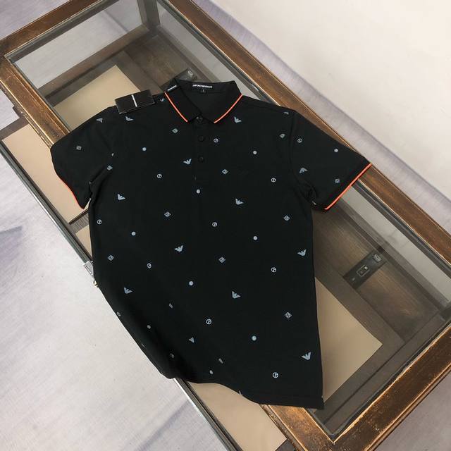 Aarmani Armani 2025 Spring and Summer new short-sleeved lapel Polo shirt T-shirt