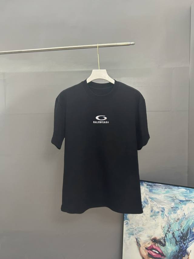 Balenciaga embroidered 2025 spring and summer classic round neck short-sleeved T