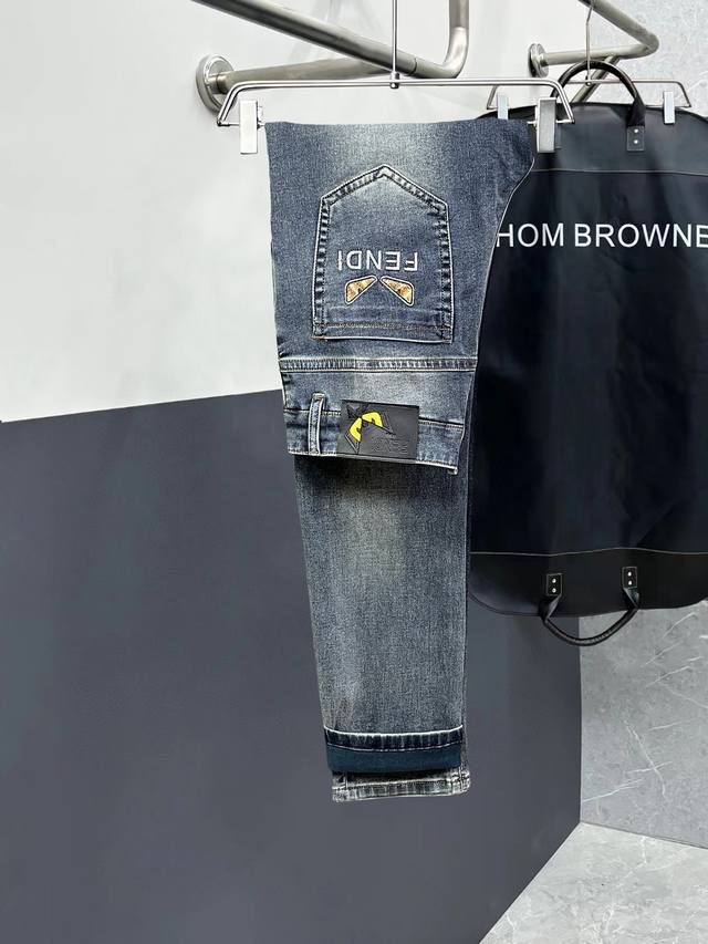 Fendi official website high-end new original single few handsome jeans, 100% ori