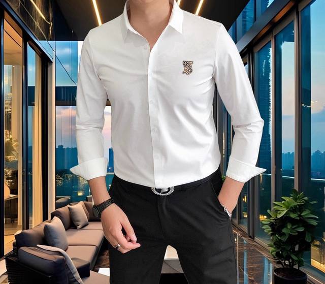 Burbe** Burberry 2025 early spring new men's original casual long-sleeved shirt
