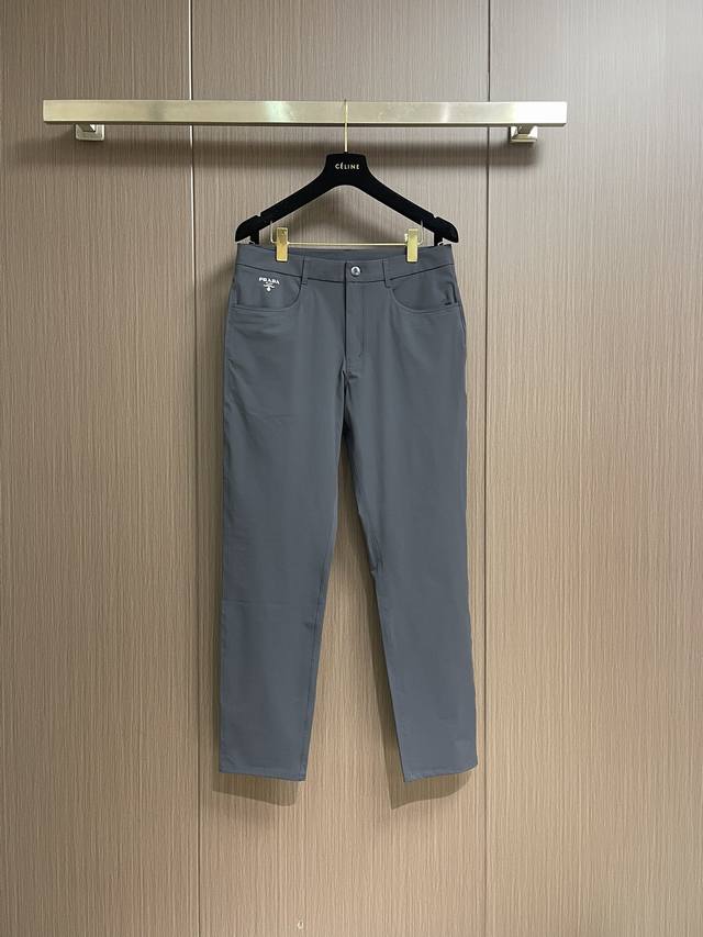 Prada 2025Ss sports casual trousers, comfortable and breathable fabric, double s
