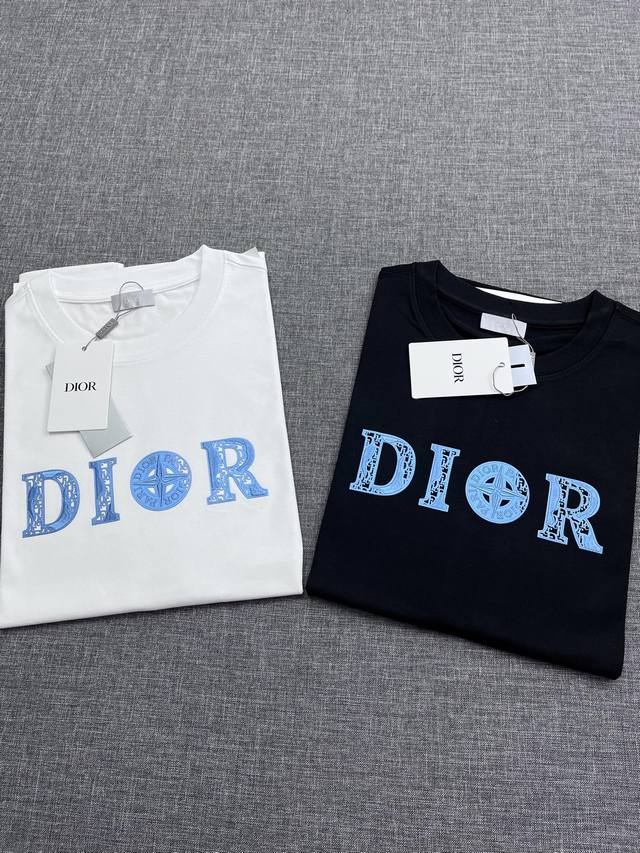 Di*R Dior 2025 Summer Men's Round Neck Short Sleeve T-shirt, a heavyweight forei