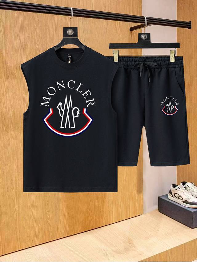 Original quality vest shorts set Moncler 2630 summer new vest shorts set Focus o